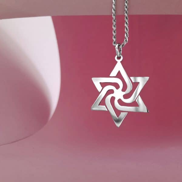 Star of David Pendant Necklace, Modern Jewish Symbol Jewelry, Minimalist Magen David Necklace