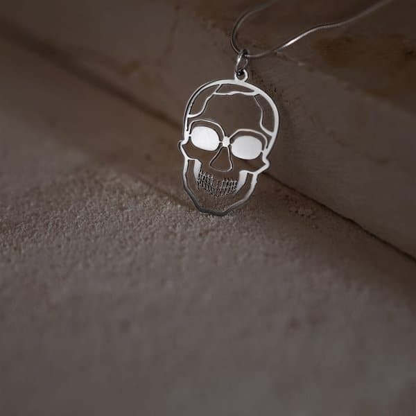 Skull Pendant Necklace, Minimalist Skull Jewelry, Gothic Necklace, Bold Statement Pendant