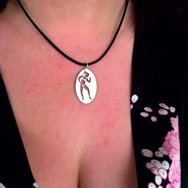 Bodybuilder Woman Pendant Necklace, Fitness Jewelry, Strong Female Necklace, Gym  Lover