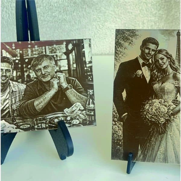 Custom Laser Engraved Photo on Stainless Steel, Personalized Metal Portrait, Wedding & Family Gift Idea