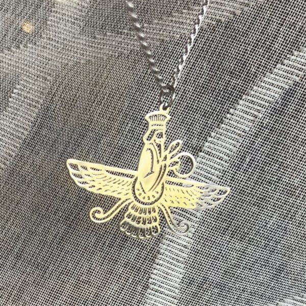 Ahura Mazda Necklace – Faravahar Zoroastrian Pendant, Persian Symbol Jewelry