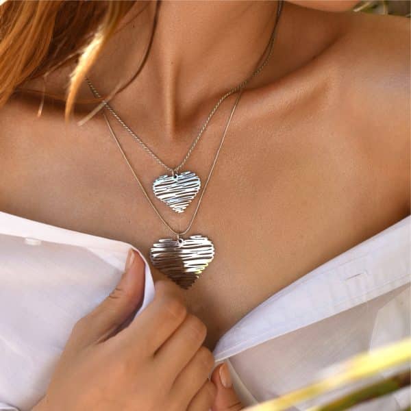 Heart Pendant Necklace, Minimalist Love Jewelry, Scribble Heart Necklace, Romantic Gift