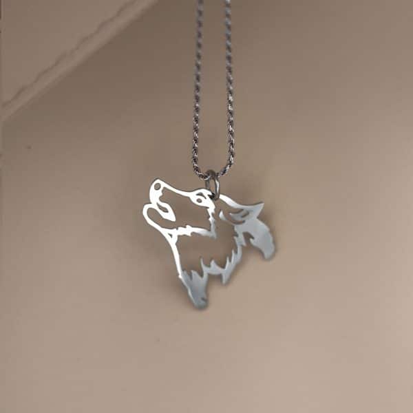 Wolf Necklace – Minimalist Animal Pendant, Masculine Jewelry for Men
