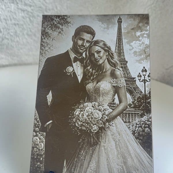 Custom Laser Engraved Photo on Stainless Steel, Personalized Metal Portrait, Wedding & Family Gift Idea