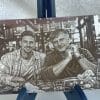 Custom laser engraved photo on stainless steel plaque, detailed metal art