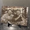 Premium laser engraved photo on stainless steel plaque with detailed finish