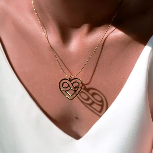 Infinity Necklace, Heart Shaped Jewelry, Polyamory Symbol Pendant, Minimalist Meaningful Gift Idea