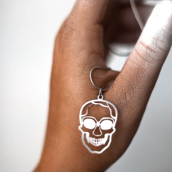 Skull Pendant Necklace, Minimalist Skull Jewelry, Gothic Necklace, Bold Statement Pendant