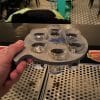 Shot glass holder tray with six glasses, serving stand