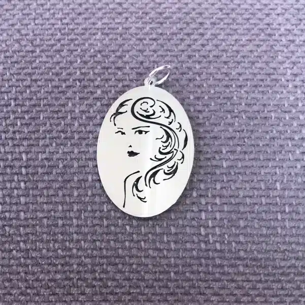 Beauty Woman Necklace – Elegant Female Portrait Pendant, Feminine Jewelry for Her