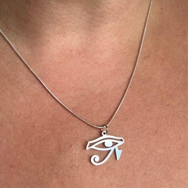 Eye of Horus Necklace – Egyptian Eye (Udjat) Pendant, Eye of Ra Symbol, Ancient Egyptian Art Jewelry