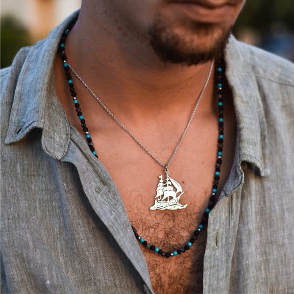 Sailboat Necklace for Men – Nautical Boat Pendant, Gift for Him, Sailing & Beach Lover Jewelry
